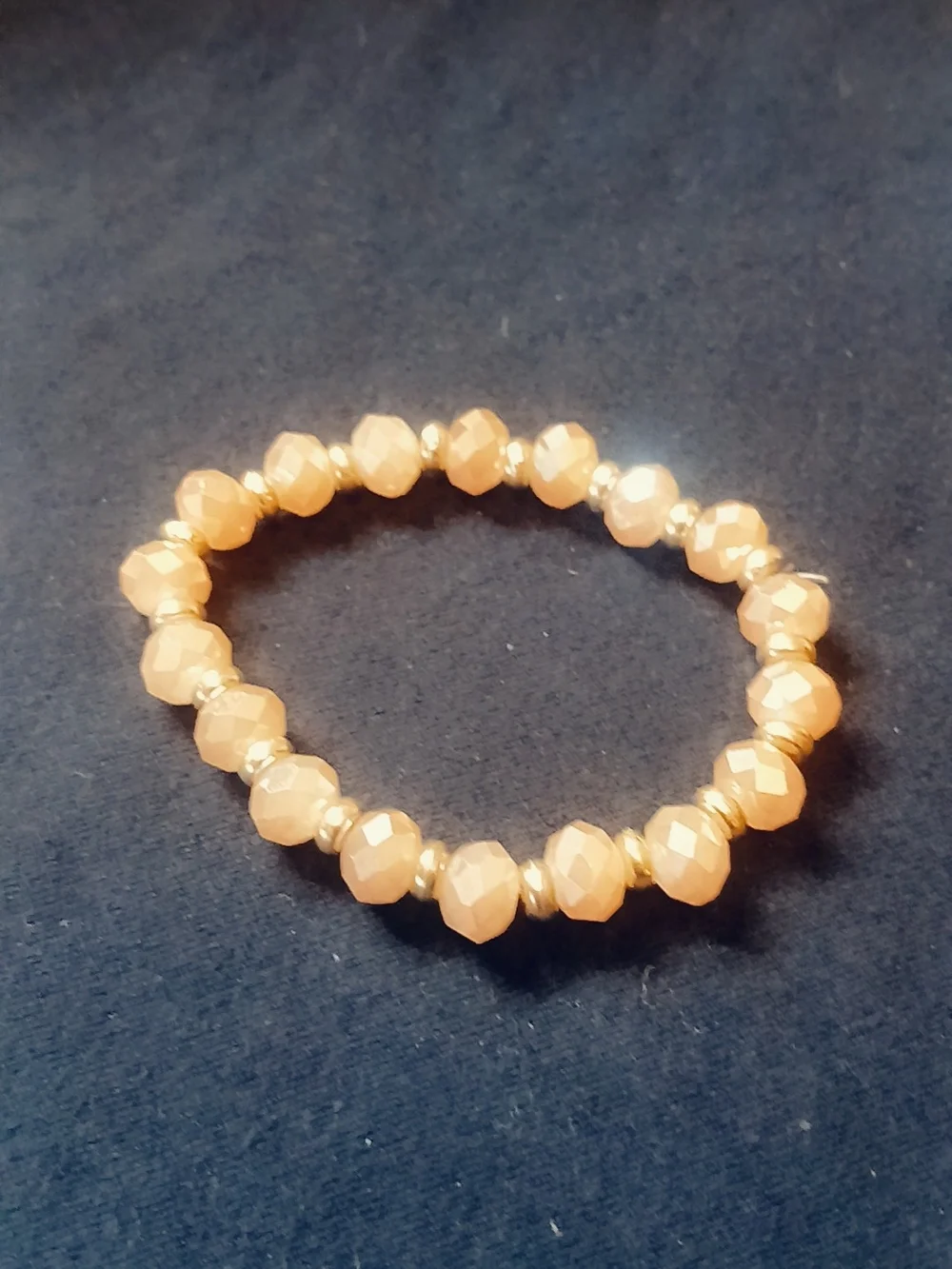 Faceted Peach-Bead Stretch Bracelet - Women Jewelry